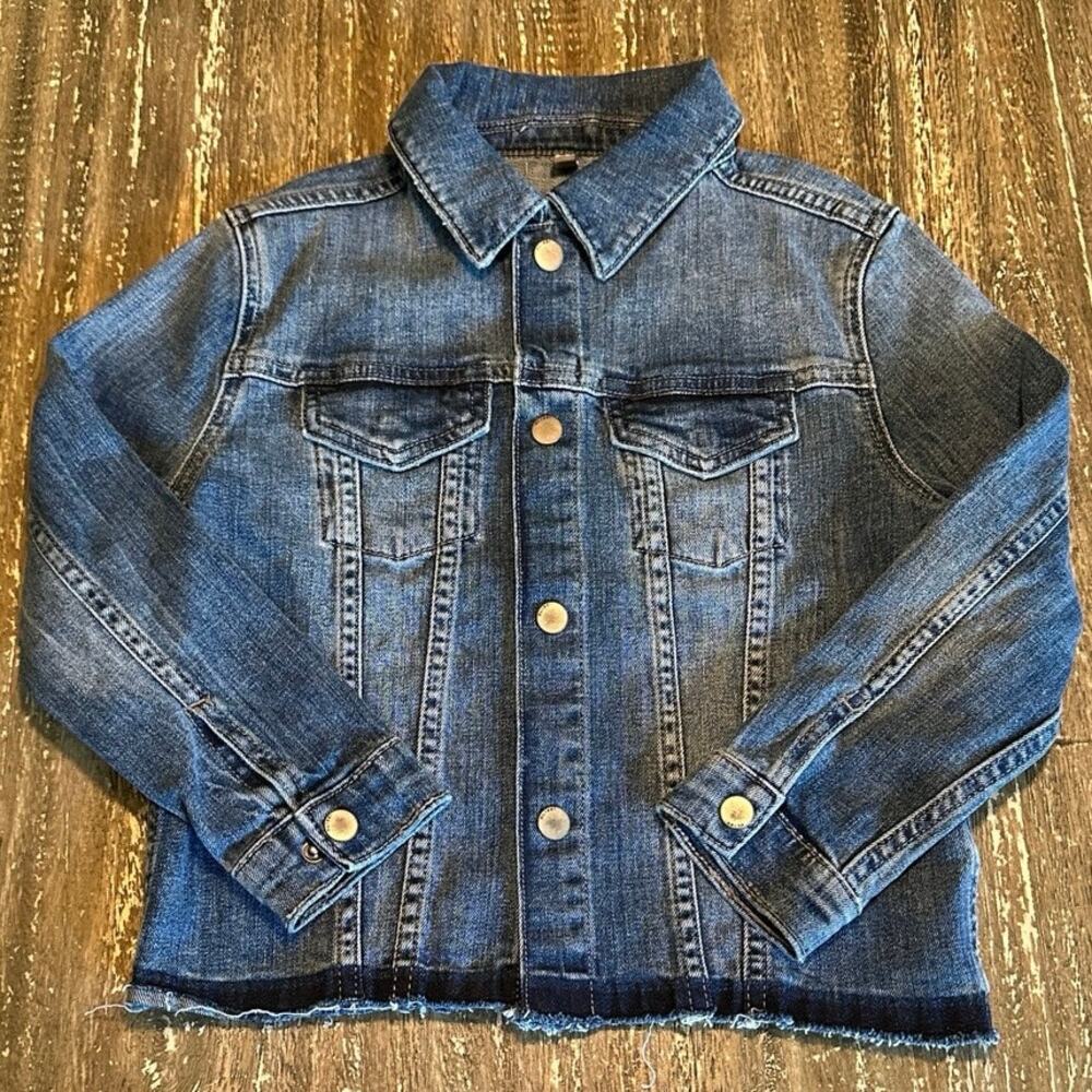 DL1961 Denim Jean Jacket Frayed Bottom Distressed Girl’s Size 6/6X
